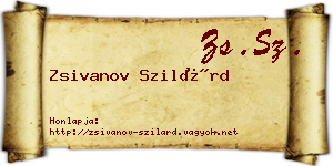 Zsivanov Szilárd névjegykártya