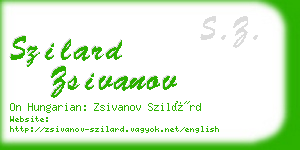 szilard zsivanov business card